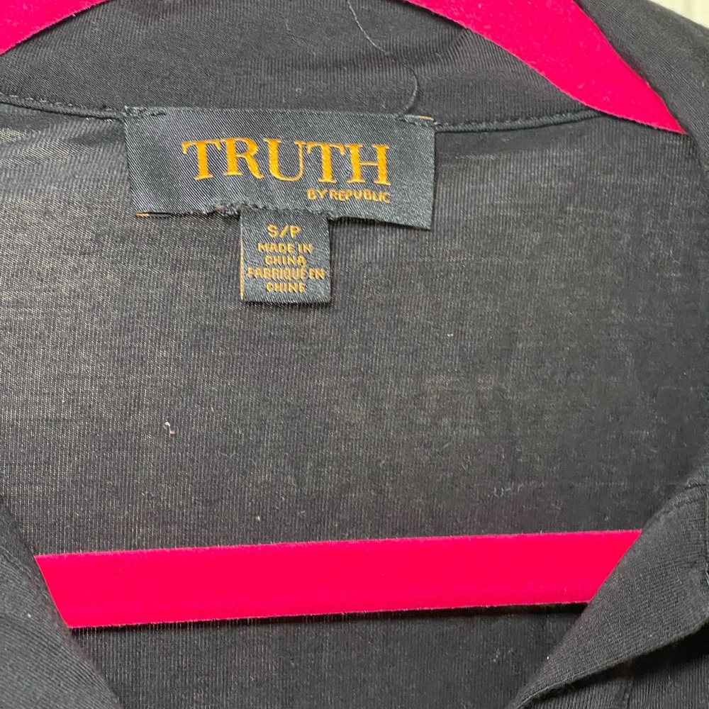 Truth Black Button Down Shirt with Red Accents